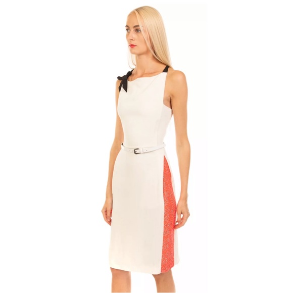 Roland Mouret Dresses & Skirts - ROLAND MOURET White w/ Tie Orange Lace Dress SZ 4